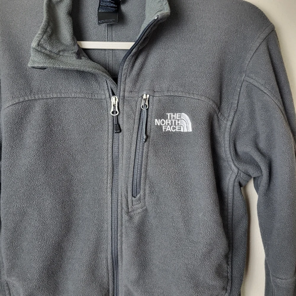 The North Face Zip Up Fleece Jacket Unisex Charcoal Grey Men's‎ Size Small